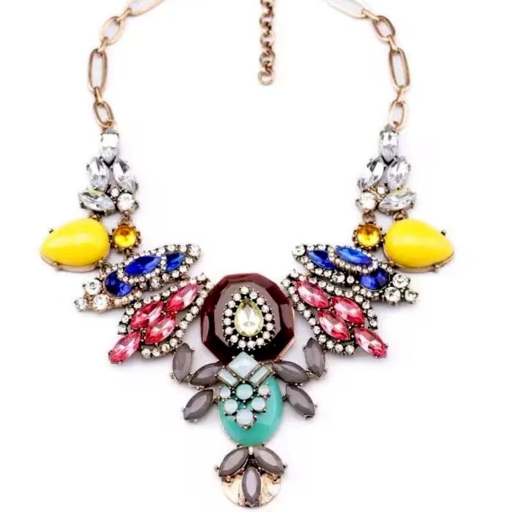 NWOT J. Crew Multi-Color Bib Stone Necklace